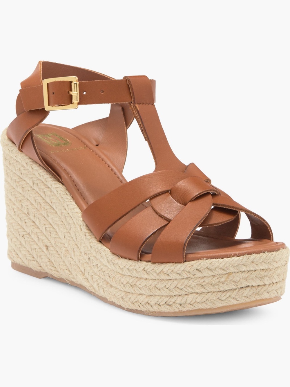 NEW Bruno Magli Estra Espadrille Wedge Sandal in Cognac